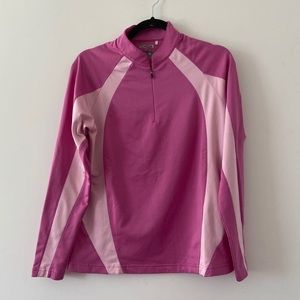 Adidas Women Pink Quarter Zip Jacket Size Medium